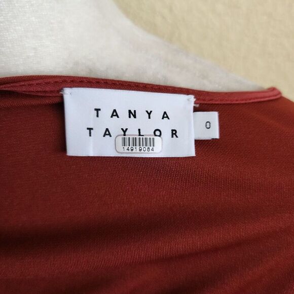 Tanya Taylor Off Shoulder “Wilona” Midi Dress Size 0 $595 Rust Brown valentines - Picture 8 of 12